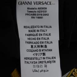 Pre Owned Versace Black Baroque Printed Crepe Shift Dress S