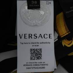 Pre Owned Versace Black Baroque Printed Crepe Shift Dress S