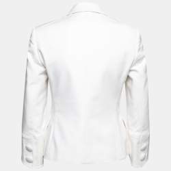 Pre Owned Versace Vintage White Stretch Cotton Single-Breasted Blazer S