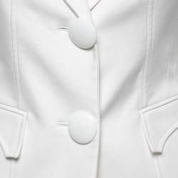Pre Owned Versace Vintage White Stretch Cotton Single-Breasted Blazer S