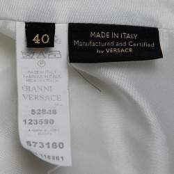 Pre Owned Versace Vintage White Stretch Cotton Single-Breasted Blazer S