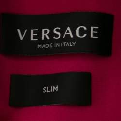 Pre Owned Versace Pink Wool Single Breasted Blazer L