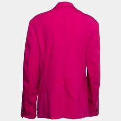 Pre Owned Versace Pink Wool Single Breasted Blazer L
