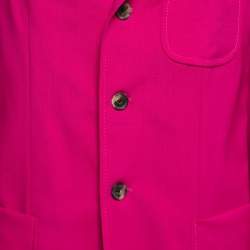 Pre Owned Versace Pink Wool Single Breasted Blazer L
