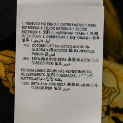 Pre Owned Versace Black Medusa Print Cotton & Silk Reversible Belted Jacket S