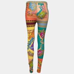 Pre Owned Versace Multicolor Baroque Printed Stretch Jersey Leggings S