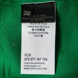 مملوكة مسبقًا Versace Green Jacquard Stripe Knit Sweater S 