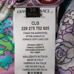 Versace Multicolor Printed Silk Straight Leg Trousers S