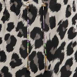 Versace Multicolor Printed Silk Drawstring Detail Dress M