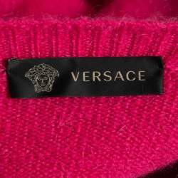Versace Hot Pink Mohair Blend Knit Pencil Skirt S
