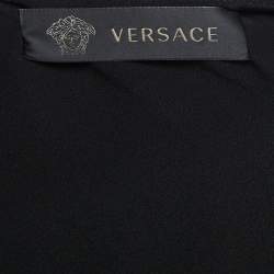 Pre Owned Versace Black Crepe Cutout Detail Midi Dress M