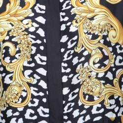 Pre Owned  Versace Black Baroque Printed Silk Shirt Dress S