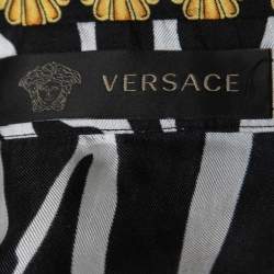 Pre Owned  Versace Black Baroque Printed Silk Shirt Dress S