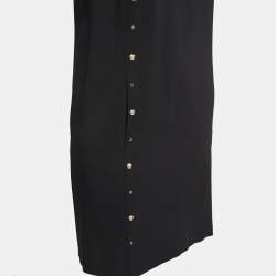 Versace Black Crepe Studded Shift Dress S