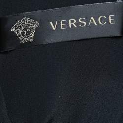 Versace Black Crepe Studded Shift Dress S