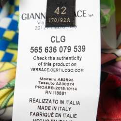 Versace Multicolor Stretch Jersey Ruched Bodycon Dress M