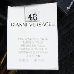 Pre Owned تنورة فيرساتشي صوف أسود مستقيمة مقاس كبير - لارج