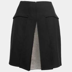 Versace Black Wool Blend Pleated Midi Skirt M