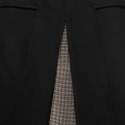Versace Black Wool Blend Pleated Midi Skirt M