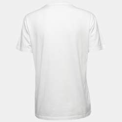 Versace White Cotton Medusa Embroidered Logo T Shirt XL