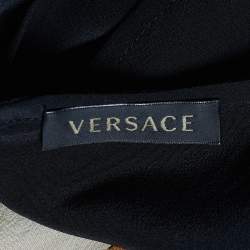 Versace Black Tiger Printed Silk Top S