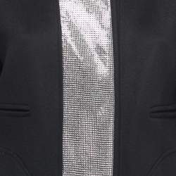 Versace Black Wool Embellished Mid-Length Coat S