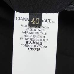 Versace Black Wool Embellished Mid-Length Coat S