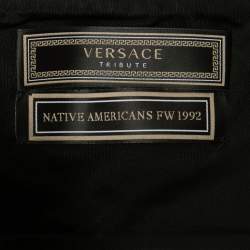 Versace Tribute Black/Multicolor Printed Silk Bustier Crop Top S
