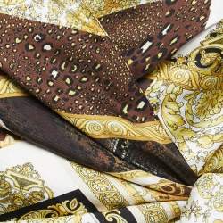 Pre Owned Versace Multicolor Baroque Printed Silk Wrap Blouse S