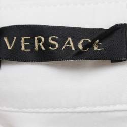 Pre Owned Versace White Cotton Stud Detail Button Front Shirt S