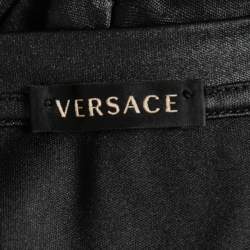 Versace Black Jersey Logo Print Sleeveless Top S