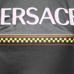 Versace Black Jersey Logo Print Sleeveless Top S