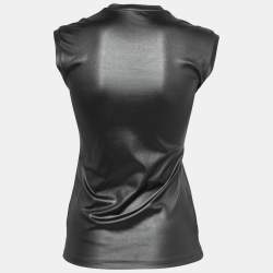 Versace Black Jersey Logo Print Sleeveless Top S