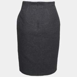 Versace Black Wool & Silk Pencil Skirt S