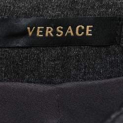 Versace Black Wool & Silk Pencil Skirt S