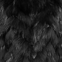 Pre Owned Versace Black Raccoon Fur Cropped Jacket S