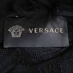 Pre Owned Versace Black Raccoon Fur Cropped Jacket S