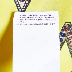 Pre Owned Versace Yellow Logo Printed Kaftan Mini Dress M