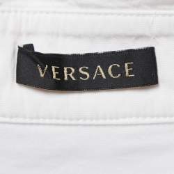 Pre Owned Versace White Cotton Stud Detail Full Sleeve Shirt M