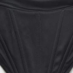 Versace Black Satin Medusa V-Structure Corset Crop Top L