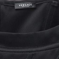 Versace Black Satin Medusa V-Structure Corset Crop Top L