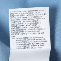 Pre Owned Versace Tribute Blue Logo Embroidered Cotton Half Sleeve T-Shirt M