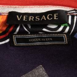Pre Owned Versace Multicolor Vogue Printed Cotton Half Sleeve Crew Neck T-Shirt M
