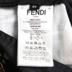 Pre Owned Fendi x Versace Multicolor Printed Cotton Bermuda Shorts L