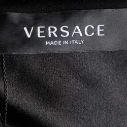 Pre Owned Versace Black Crepe Corset Mini Dress S