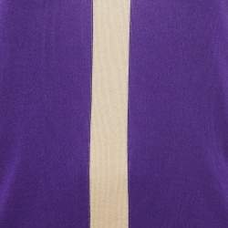 Pre Owned Versace Purple Silk Knit Contrast Trim Sleeveless Top L