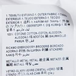 Pre Owned Versace White Studded Cotton Crew Neck Half Sleeve Goddess T-Shirt M