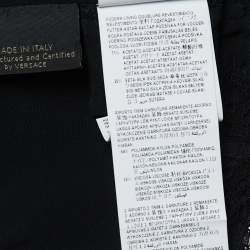 Pre Owned Versace Black/Yellow Print Silk Bustier Crop Top M