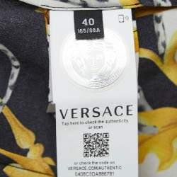 Pre Owned Versace Black/Gold Baroque Printed Silk Shirt S