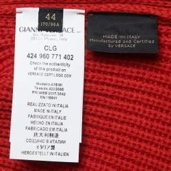 Versace Red Wool Knit Turtleneck Sweater M